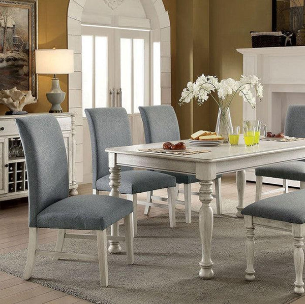 Siobhan CM3872WH-T Antique White Transitional Dining Table By furniture of america - sofafair.com