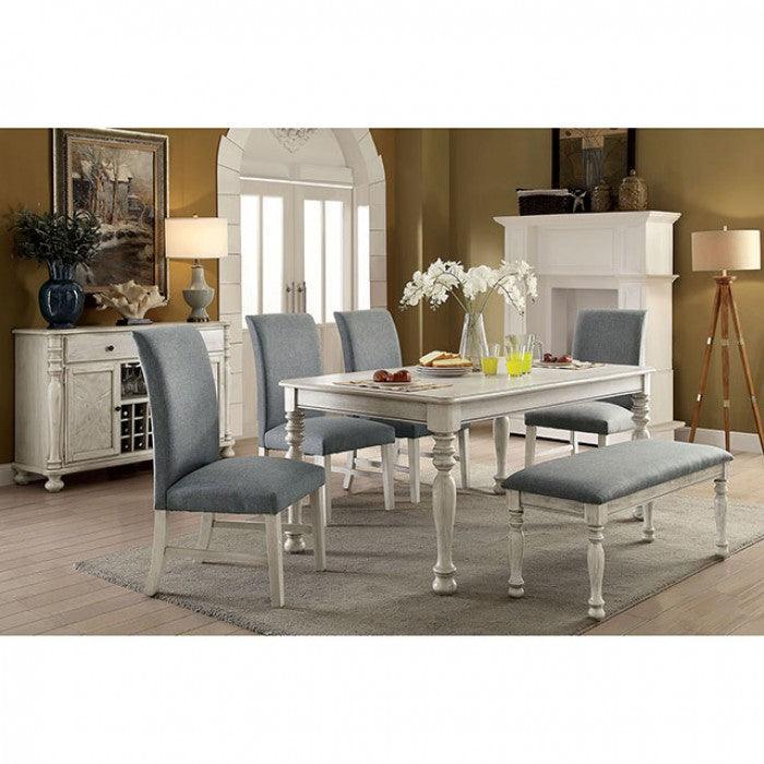 Siobhan CM3872WH-BN Antique White/Gray Transitional Bench By furniture of america - sofafair.com