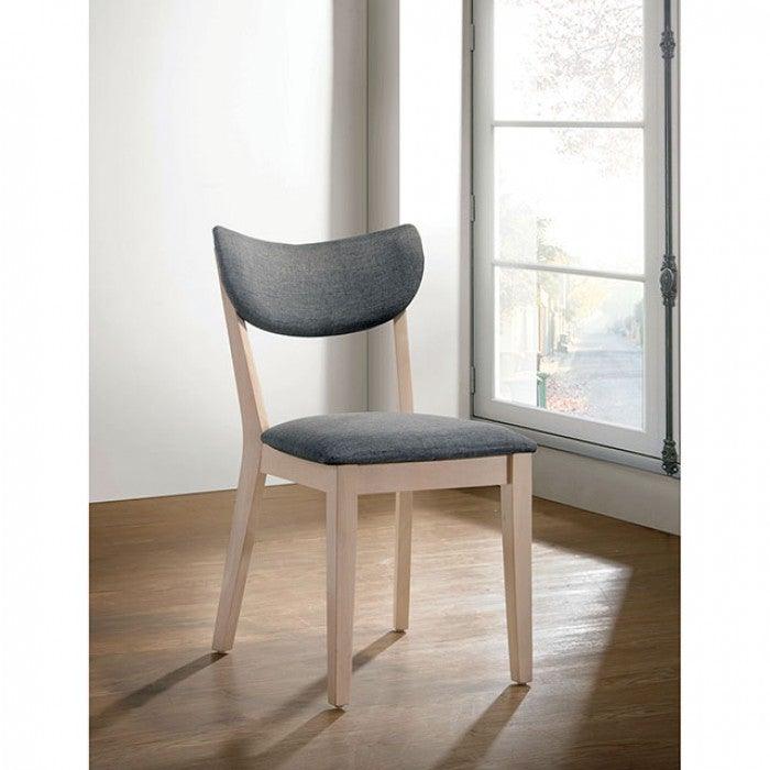 Kochab CM3876SC-2PK Gray/Natural Tone Midcentury Modern Side Chair (2/Ctn) By furniture of america - sofafair.com