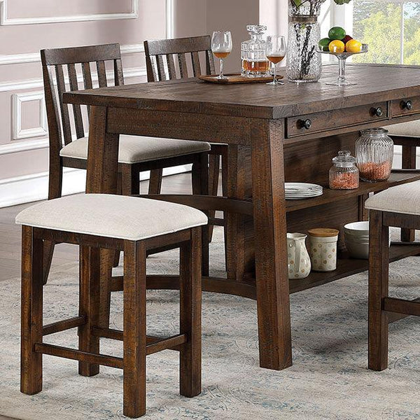 Fredonia CM3902PT Rustic Oak Rustic Counter Ht. Table By Furniture Of America - sofafair.com