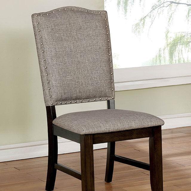 Teagan CM3911SC-2PK Dark Walnut/Gray Transitional Side Chair (2/Ctn) By Furniture Of America - sofafair.com