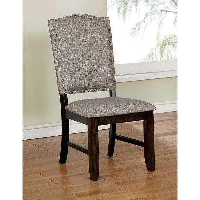 Teagan CM3911SC-2PK Dark Walnut/Gray Transitional Side Chair (2/Ctn) By Furniture Of America - sofafair.com