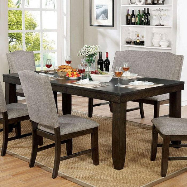 Teagan CM3911T Dark Walnut/Gray Transitional Dining Table By furniture of america - sofafair.com