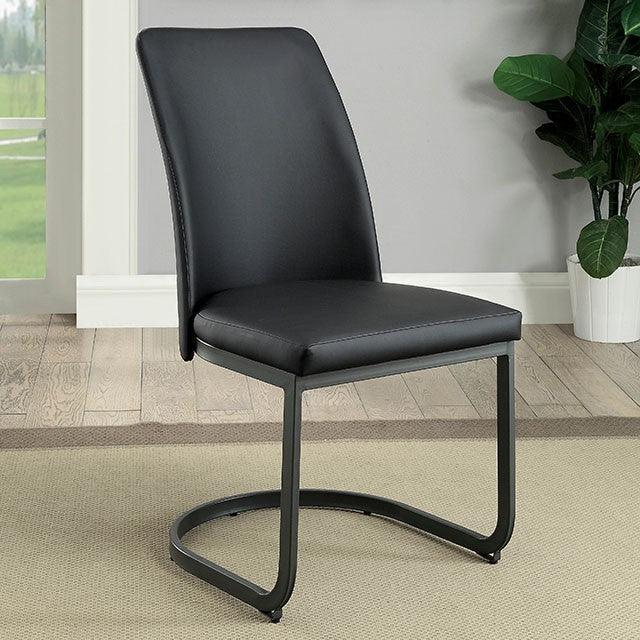 Saskia CM3918SC-2PK Dark Gray/Black Contemporary Side Chair (2/Ctn) By Furniture Of America - sofafair.com