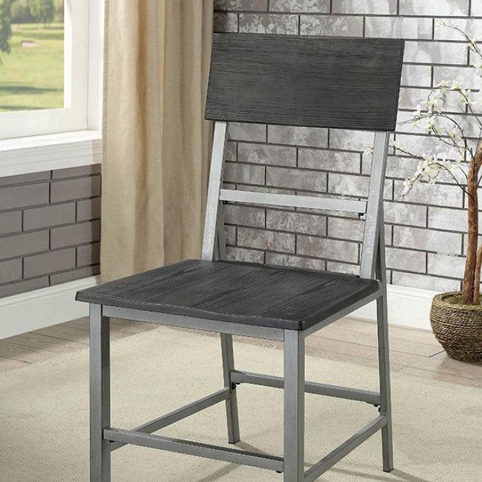 Nunez CM3921SC-2PK Silver/Gray Industrial Side Chair (2/Ctn) By furniture of america - sofafair.com