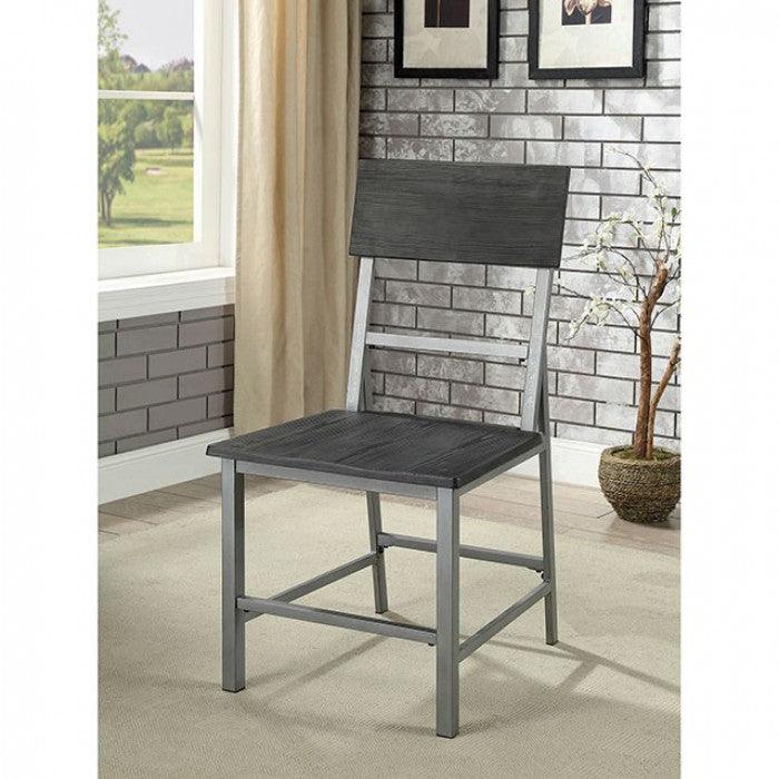 Nunez CM3921SC-2PK Silver/Gray Industrial Side Chair (2/Ctn) By furniture of america - sofafair.com