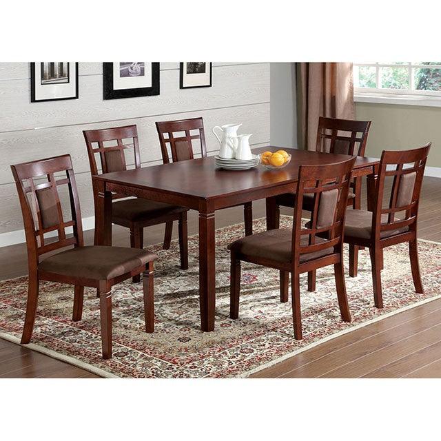 Montclair CM3930T-7PK Dark Cherry/Brown Transitional 7 Pc. Dining Table Set By Furniture Of America - sofafair.com