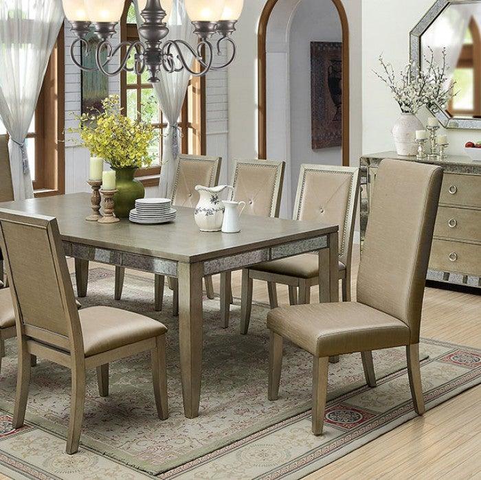 Echo CM3980T Antique Gold Contemporary Dining Table By furniture of america - sofafair.com