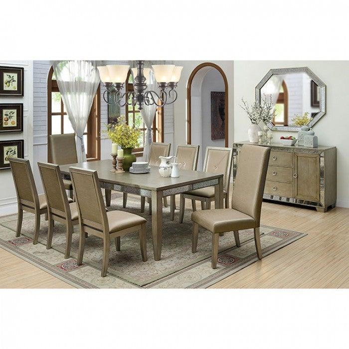Echo CM3980T Antique Gold Contemporary Dining Table By furniture of america - sofafair.com