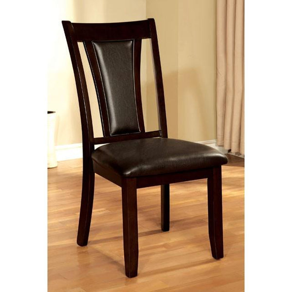 Brent CM3984DK-SC-2PK Dark Cherry/Espresso Transitional Side Chair (2/Box) By Furniture Of America - sofafair.com