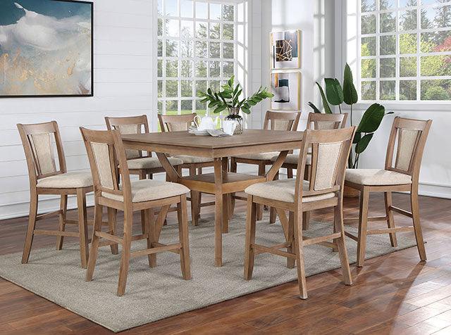 Upminster CM3984NT-PT Natural Tone Transitional Counter Ht. Table By Furniture Of America - sofafair.com