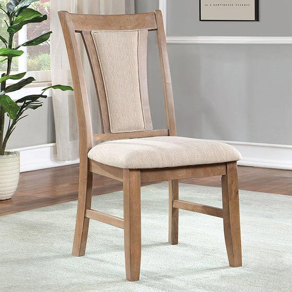 Upminster CM3984NT-SC-2PK Natural Tone/Beige Transitional Chair (2/Ctn) By Furniture Of America - sofafair.com