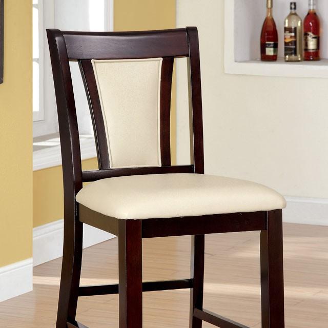 Brent CM3984PC-2PK Dark Cherry/Ivory Transitional Counter Ht. Chair (2/Box) By Furniture Of America - sofafair.com