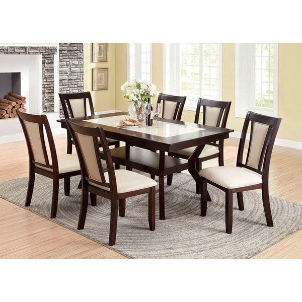 Brent CM3984T Dark Cherry/Ivory Transitional Dining Table By Furniture Of America - sofafair.com