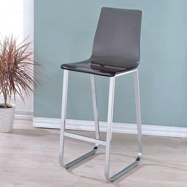 Xena CM3990SK-BC-2PK Smoke/Chrome Contemporary Bar Chair (2/Box) By furniture of america - sofafair.com