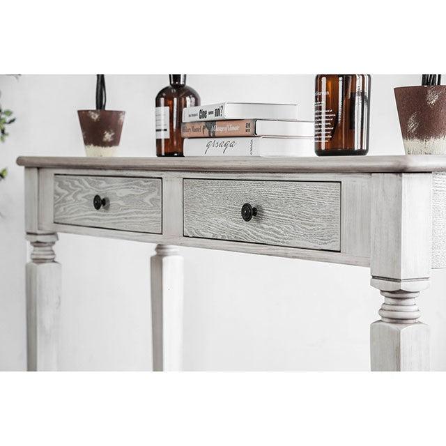 Joliet CM4089S Antique White Transitional Sofa Table By Furniture Of America - sofafair.com