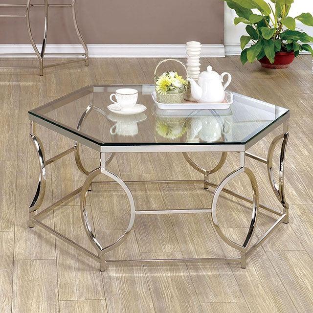 Zola CM4160C Chrome Contemporary Coffee Table By Furniture Of America - sofafair.com