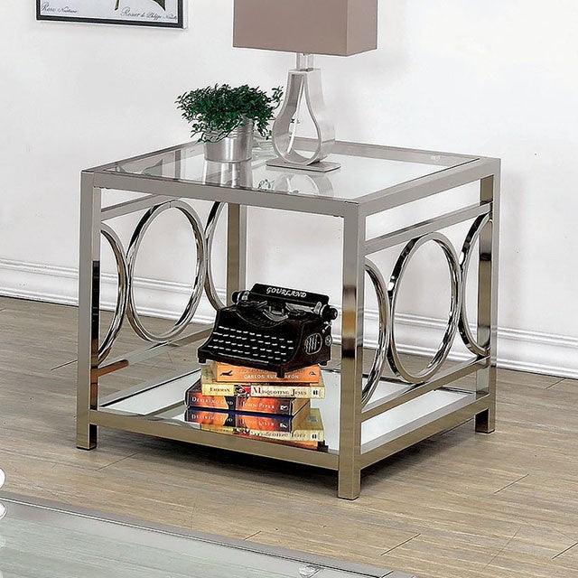 Rylee CM4166CRM-E Chrome Contemporary End Table By Furniture Of America - sofafair.com