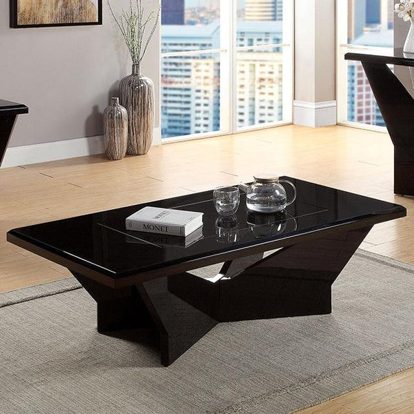 Dubendorf CM4183BK-C Black Contemporary Coffee Table By Furniture Of America - sofafair.com