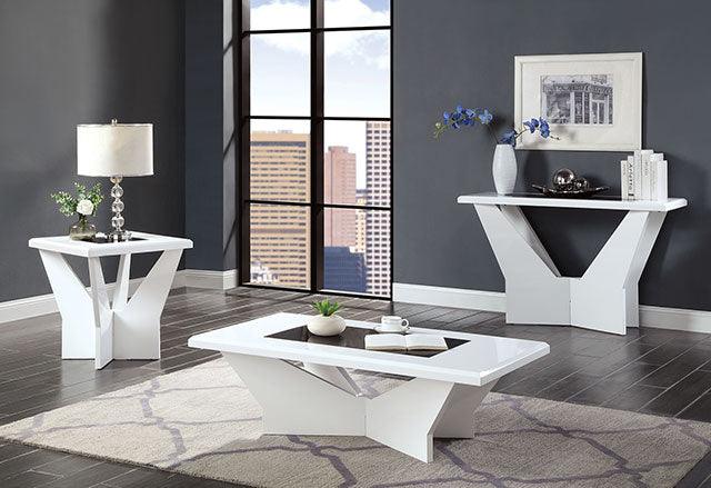 Dubendorf CM4183WH-E White Contemporary End Table By Furniture Of America - sofafair.com
