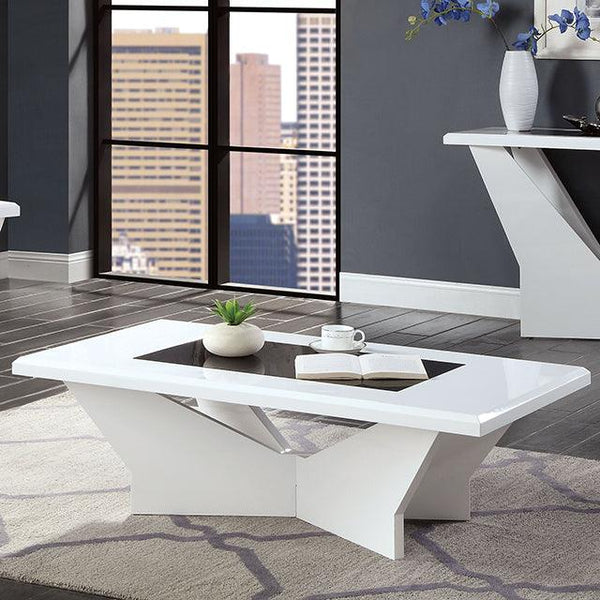 Dubendorf CM4183WH-C White Contemporary Coffee Table By Furniture Of America - sofafair.com