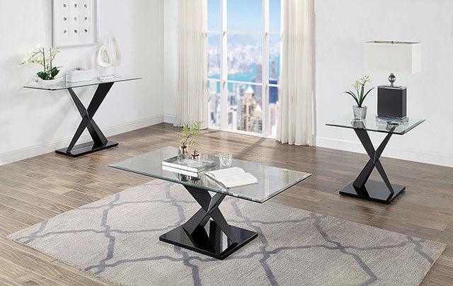 Xanthus CM4191BK-C Black Contemporary Coffee Table By Furniture Of America - sofafair.com