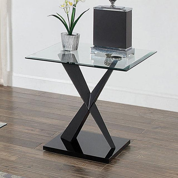 Xanthus CM4191BK-E Black Contemporary End Table By Furniture Of America - sofafair.com