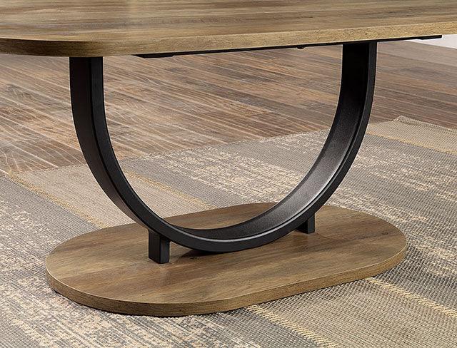 Olbia CM4199A-3PK Rustic Oak/Sand Black Industrial 3 Pc. Table Set By Furniture Of America - sofafair.com