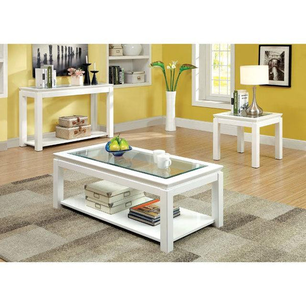 Venta CM4238WH-E White Contemporary End Table By Furniture Of America - sofafair.com