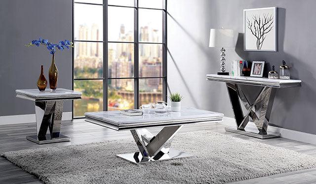 Villarsglane CM4284E Chrome Glam End Table By Furniture Of America - sofafair.com