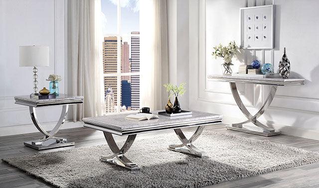 Wettingen CM4285S Chrome Glam Sofa Table By Furniture Of America - sofafair.com