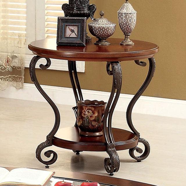 May CM4326E Brown Cherry Traditional End Table By Furniture Of America - sofafair.com