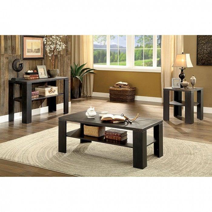 Leda CM4328E Antique Black Transitional End Table By furniture of america - sofafair.com