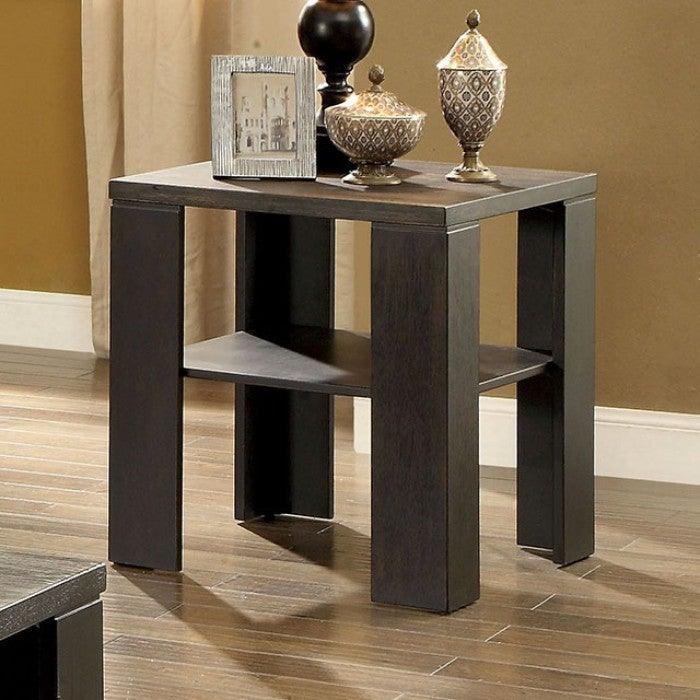 Leda CM4328E Antique Black Transitional End Table By furniture of america - sofafair.com