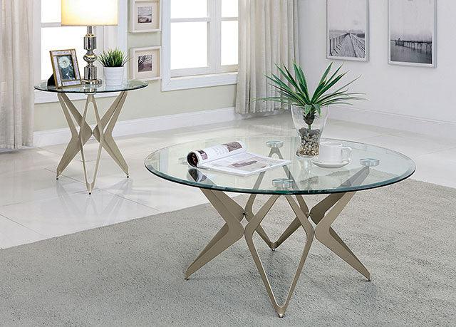 Alvise CM4377E Champagne Contemporary End Table By Furniture Of America - sofafair.com