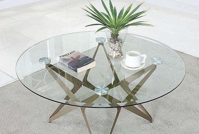 Alvise CM4377E Champagne Contemporary End Table By Furniture Of America - sofafair.com