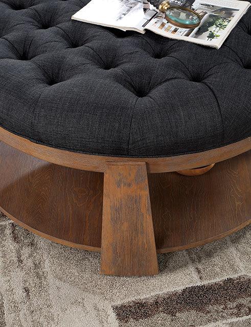 Guis CM4411DG-C Natural/Dark Gray Transitional Ottoman By Furniture Of America - sofafair.com