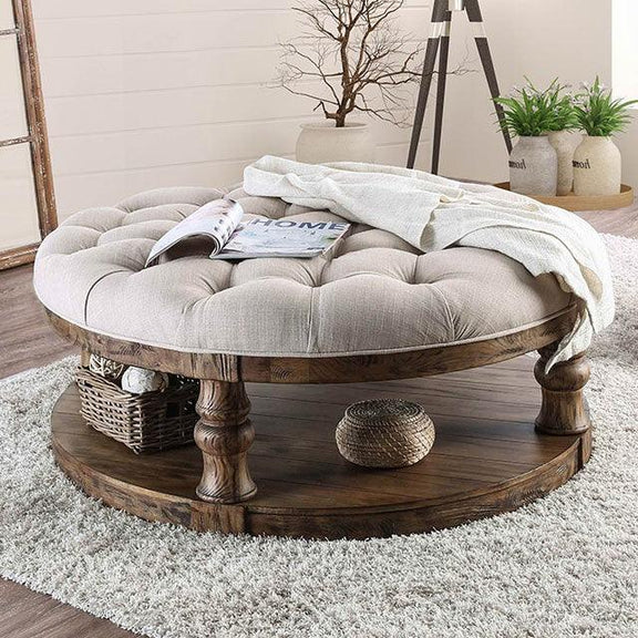 Furniture Of America Mika Coffee Table CM4424AFC Antique Oak Rustic