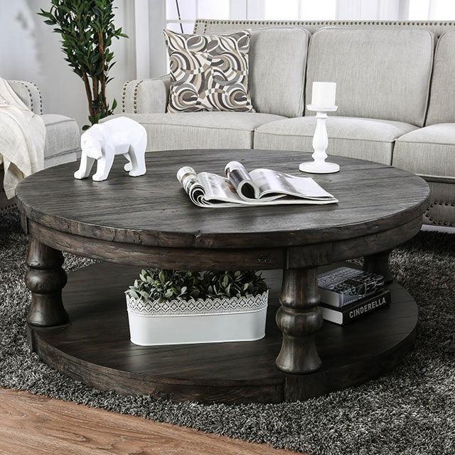 Mika CM4424GY-C Antique Gray Rustic Coffee Table By Furniture Of America - sofafair.com