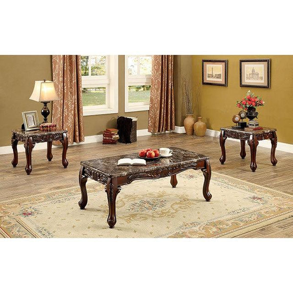 Lechester CM4487BR-3PK Dark Oak/Brown Traditional 3 Pc. Table Set By Furniture Of America - sofafair.com