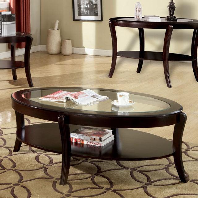 Finley CM4488C Espresso Contemporary Coffee Table By Furniture Of America - sofafair.com