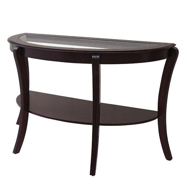 Finley CM4488SO Espresso Contemporary Semi-Oval Table By Furniture Of America - sofafair.com