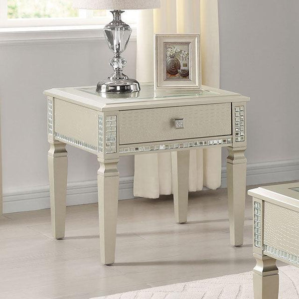 Adina CM4512E Silver Transitional End Table By Furniture Of America - sofafair.com
