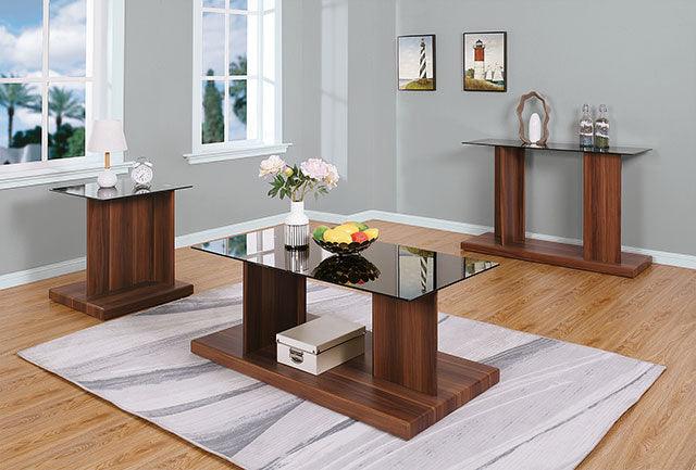 Mannedorf CM4567A-S Black/Dark Walnut Contemporary Sofa Table By Furniture Of America - sofafair.com