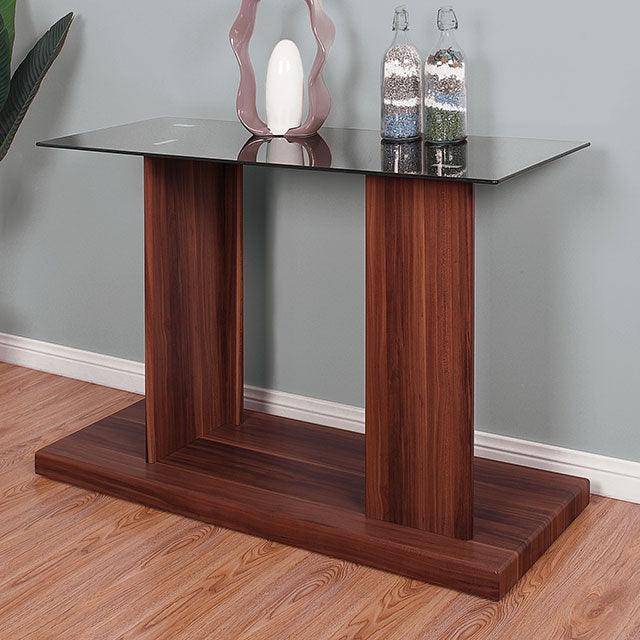 Mannedorf CM4567A-S Black/Dark Walnut Contemporary Sofa Table By Furniture Of America - sofafair.com