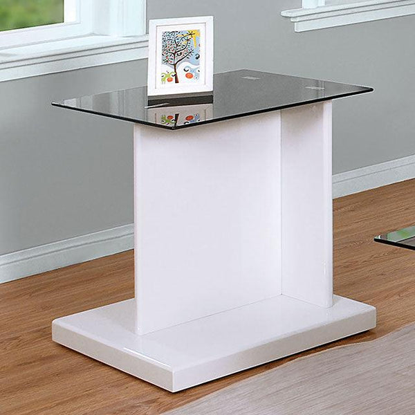 Mannedorf CM4567WH-E Black/White Contemporary End Table By Furniture Of America - sofafair.com
