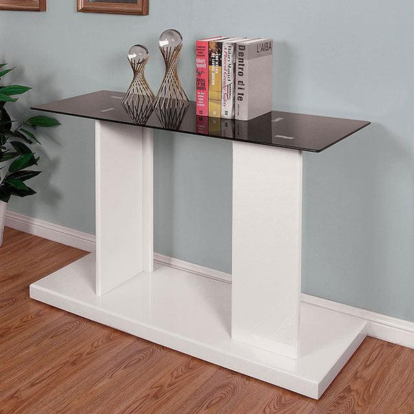 Mannedorf CM4567WH-S Black/White Contemporary Sofa Table By Furniture Of America - sofafair.com