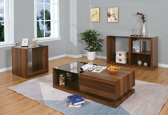 Langenthal CM4568C Black/Dark Walnut Contemporary Coffee Table By Furniture Of America - sofafair.com