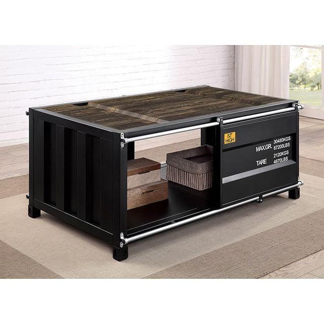 Dicargo CM4789BK-C Black Industrial Coffee Table By Furniture Of America - sofafair.com