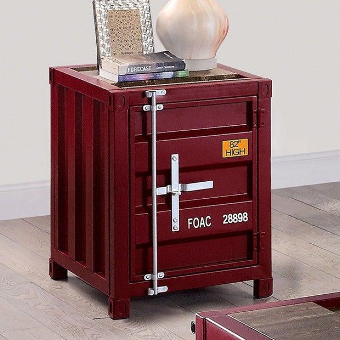Dicargo CM4789RD-E Red Industrial End Table By furniture of america - sofafair.com